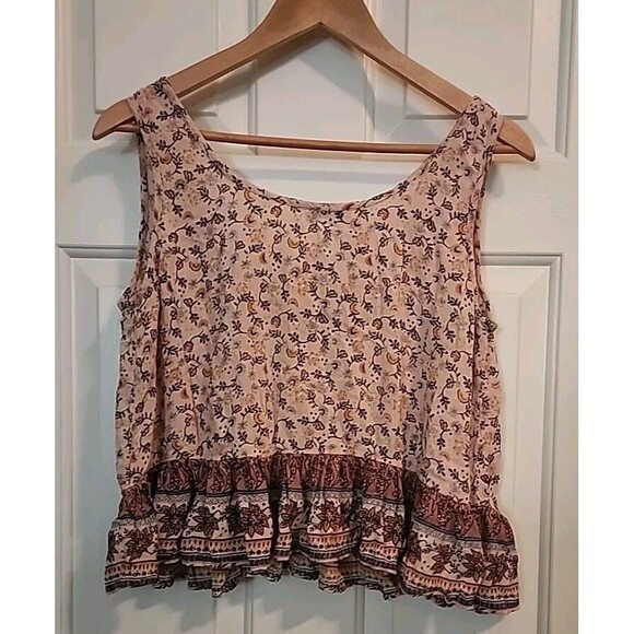 Patrons Of Peace Womens Medium Tops Lot Of 2 Sleevless Floral Boho Cottage Core - Picture 8 of 16